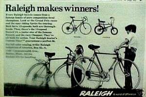 1973 Raleigh Record,Chopper Boys Bicycles AD  