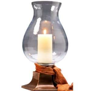   Classic Hurricane Candle Lantern with Copper Base: Kitchen & Dining