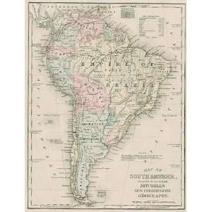    Mitchell 1880 Antique Map of South America