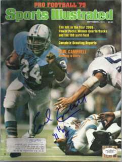 EARL CAMPBELL SIGNED HOUSTON OILERS SPORTS ILLUSTRATED  