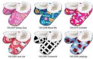 SNOOZIES Womens Foot Coverings 6 Paterns to Choose Booties Fuzzy 