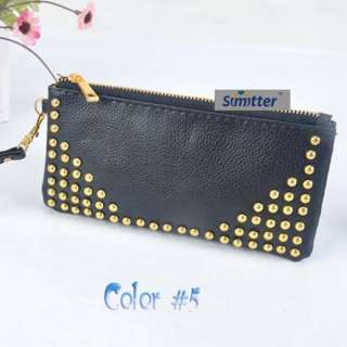Simitter new fashion cell phone pocket rivets PU leather purse 9 