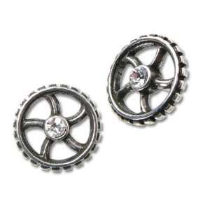    Diamond Crank Wheel Earrings by Alchemy Gothic, England: Jewelry