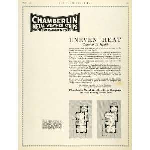 1920 Ad Chamberlin Metal Weather Strips Heat Floor Plans 