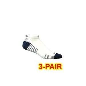   Bamboo Lo Cut Socks White/Navy LG 3 pack