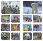 14 Wild Animals of the World Lenticular Flicker Stickers Set 6 items 