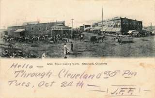   Oklahoma OK 1905 Indian Territory Downtown Main Street North Oil Rigs