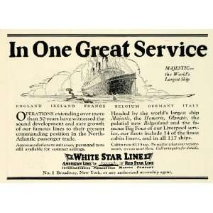  1923 Ad White Red Star American Cruise Line Europe Tourism 