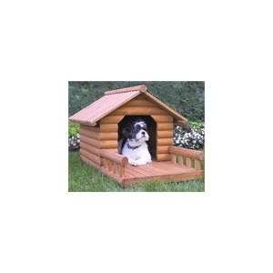  Medium Log Home Pet House & Porch Set: Pet Supplies