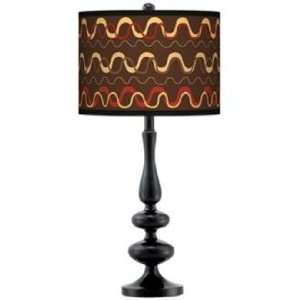  Wave Stitch Giclee Paley Black Table Lamp: Home 