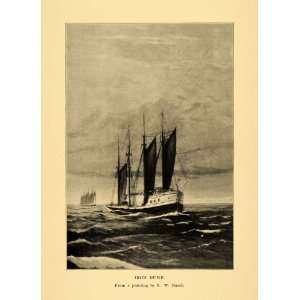  1935 Print Painting British Royal Navy Iron Duke Ship 