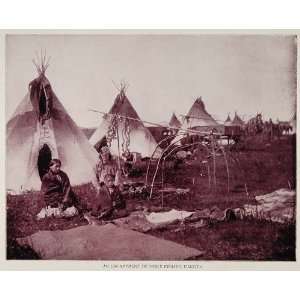  1893 Print Dakota Sioux Indian Tepee Native American 