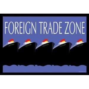  Foreign Trade Zone 28x42 Giclee on Canvas: Home & Kitchen