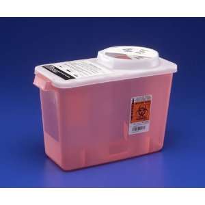  Transportable Sharps Container, 8 Quart, Transparent Red 