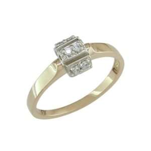  Hobie   size 6.75 14K Gold Classic Diamond Ring: Jewelry