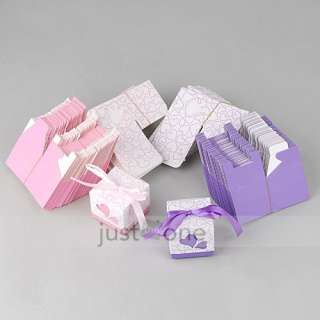 100 pcs Wedding Party Favors Candy Gifts Boxes Ribbon  
