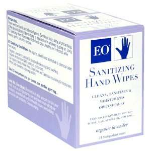  EO Sanitizing Hand Wipes, Organic Lavender, Biodegradable 