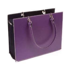    Fiorentina Purple Leather Expanding Accordion File