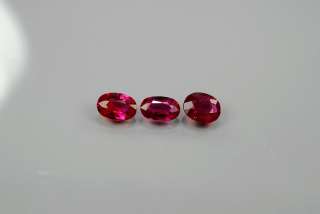 RARE Natural Gem 1.07ct 3pcs Lot Oval UNHEATED UNTREATED Red RUBY 