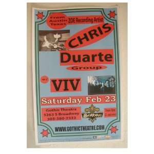  Chris Duarte Handbill Poster The Group VIV Band Shot 