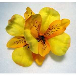  Golden Alstroemeria Flower Hair Clip: Beauty