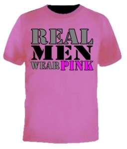 NEW* Custom REAL MEN WEAR PINK BREAST CANCER T shirt  