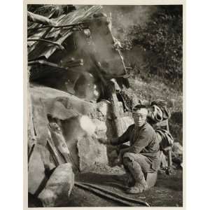  1930 Japanese Men Charcoal Burners Japan Photogravure 