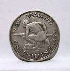 NEW ZEALAND George V 1935 silver Shilling LAST YEAR; XF