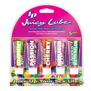 ID Juicy Lube, Flavored Water Based Lubricating Gel, 5 Pack Sampler 