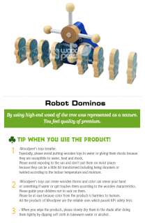 WOODPEER (NEW!!)   (Robot Dominos) Wood Brain Teasers Educational Toys 