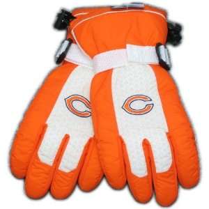   Chicago Bears Orange White Sideline Padded Gloves