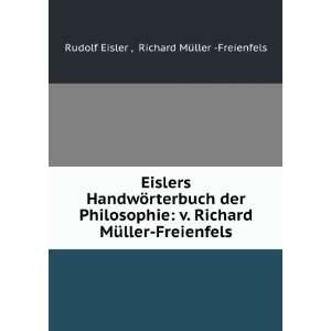    Freienfels Richard MÃ¼ller  Freienfels Rudolf Eisler  Books