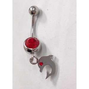  Red Crystal Eye Dolphin Belly Ring: Everything Else