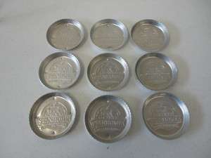 VINTAGE 9 STANHOME ALUMINUM COASTERS  A STANLEY HOME PRODUCT  
