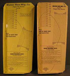 Vintage Mason Shoe Men & Womens Foot Measuring Devices  