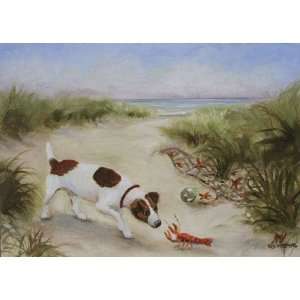  5 X 7 Oringinal Oil Painting Jack Russell Terrier Dog 