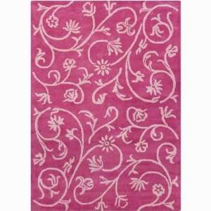 Chandra Rugs BAJ 8021 Bajrang Hand Tufted Swirl Floral Contemporary 