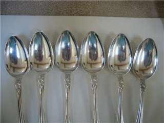 old wallace rose pattern sterling silver tea spoons set of 6  