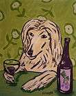 afghan hound at the wine bar dog art Set of Notecards envelopes
