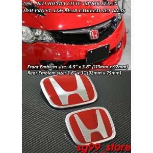  06 11 Honda Civic 4Door JDM Red Honda H Front Emblem (the 