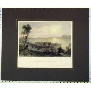   1839 Hand Coloured View Sing Prison Tappan Sea Adlard