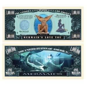  Mermaid Million Dollar Bill With Bill Protector Toys 