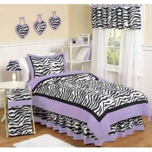  Purple Funky Zebra 4 Piece Twin Bedding Set: Home 