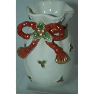  Fitz and Floyd Christmas Santa Pattern Small Vase: Home 