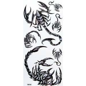   Cool waterproof tattoo sticker black animal angry scorpions Beauty