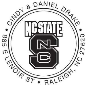 Nc State Circular Collegiate Snap Stamp 