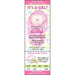  Pink Blanket Baby Shower Ticket Invitation