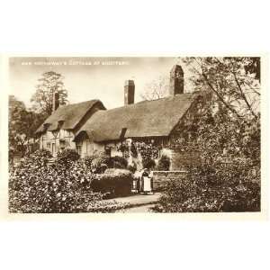  1930s Vintage Postcard Anne Hathaways Cottage Stratford 