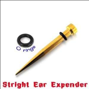  Gold Anodised Ear Expender with O rings Piercing Jewelry 