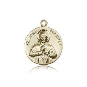 14kt Gold St. Saint John Vianney Medal 1 x 7/8 Inches 2279KT No Chain 